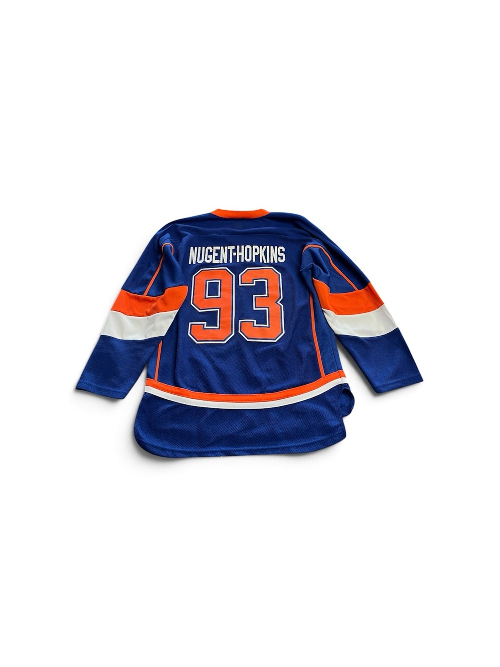 EUC - Edmonton Oilers Nugent-Hopkins Youth Blue Hockey Jersey - L/XL
